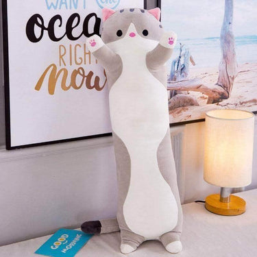 Cuddle Catz Plush Pillow Stuffed Animals KittyNook 70CM Grey Tabby Cat
